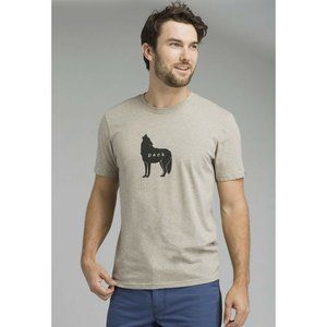 Prana Mens Red Wolf Pack Journeyman Short Sleeve Tee Shirt Size Large